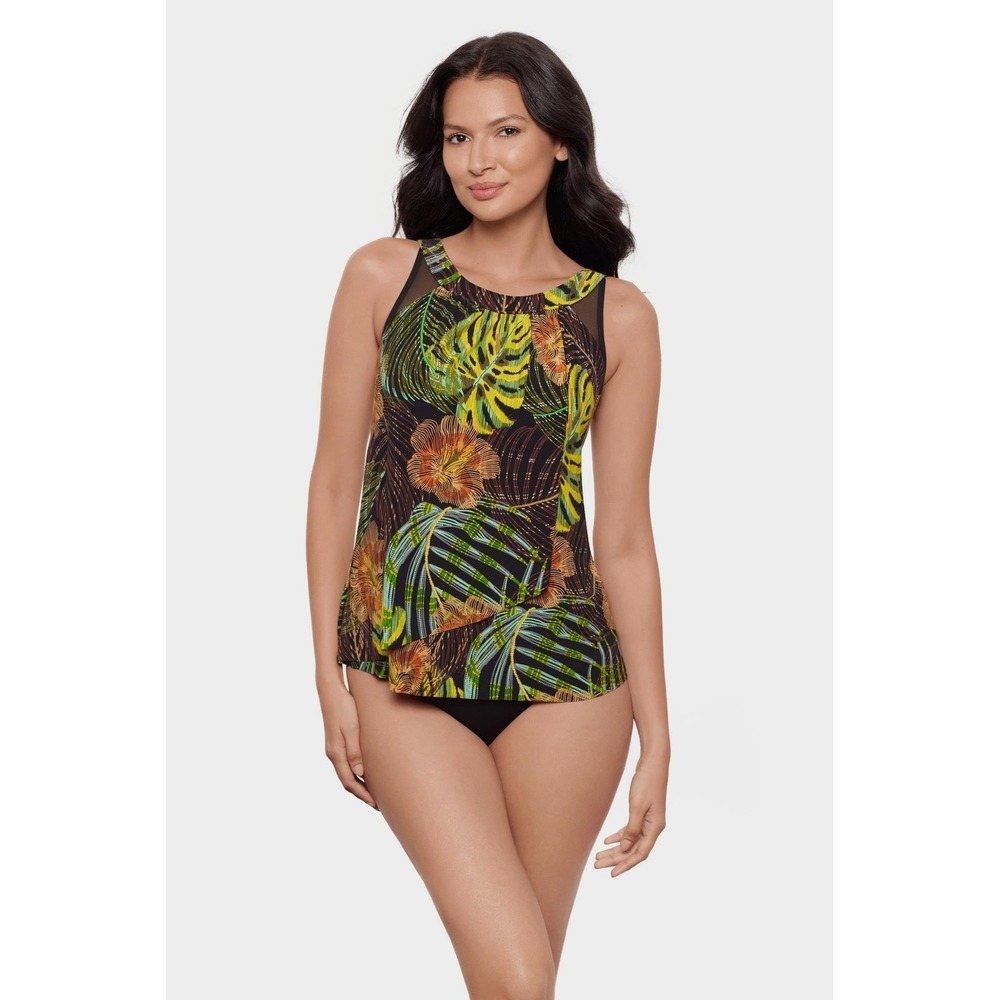Miraclesuit Women's Illusionists Ursula Underwire Tankini Swim Top Sz 14 $136